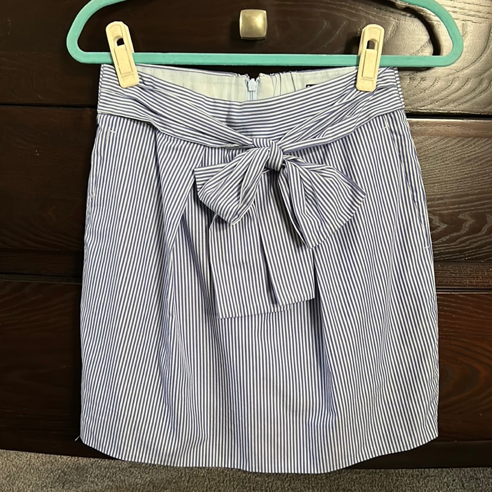 J.Crew bow-front striped skirt